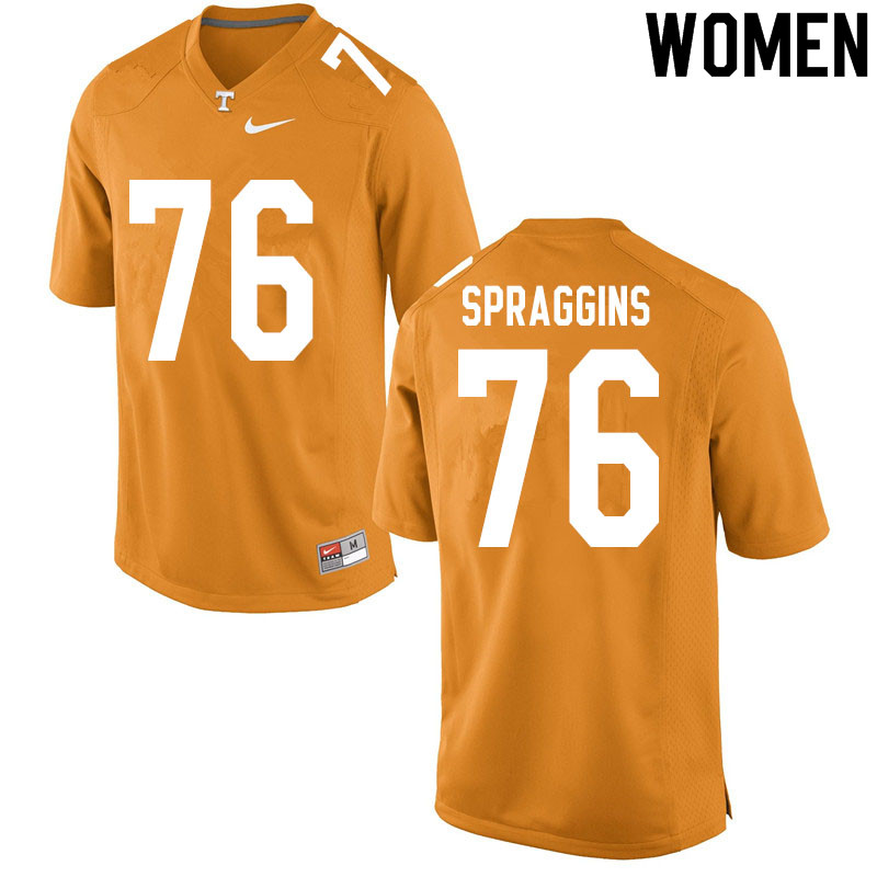 Women #76 Javontez Spraggins Tennessee Volunteers College Football Jerseys Sale-Orange
